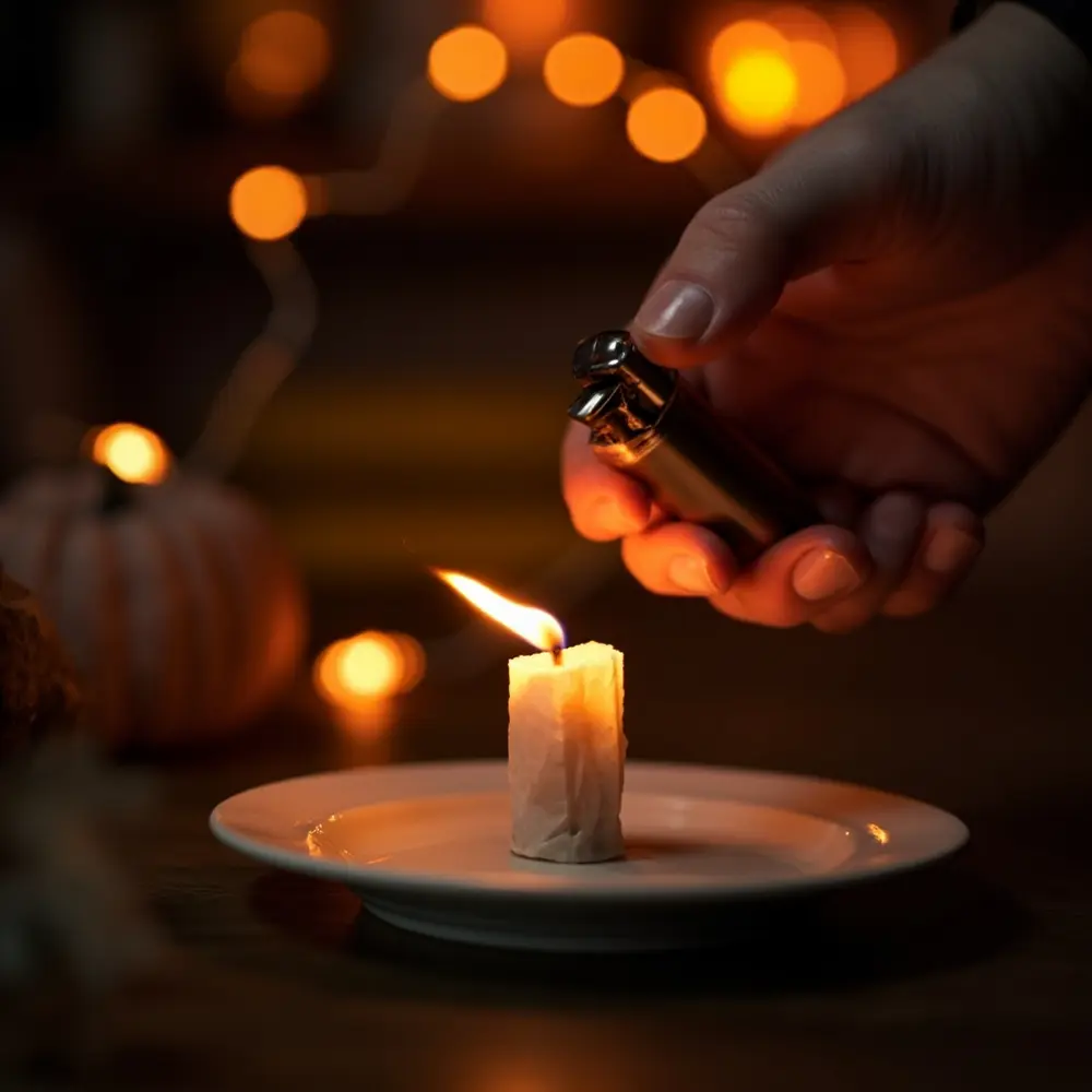 How to Make 'Flying Ghosts' with the Amazing Tea Bag Experiment 5 Small the bag up rim just holding s top tea bright catch a beginning close an h3 to of with adult hand image shot 5 strong dramatic flame lighter 8217 cylinder