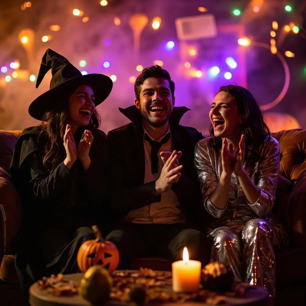 A Guide to Hosting "Costume Karaoke" at Your Next Party 5 Cheering them small view the looking s group out friends a point on and h3 of at photo image 5 clapping performer from laughing 8217