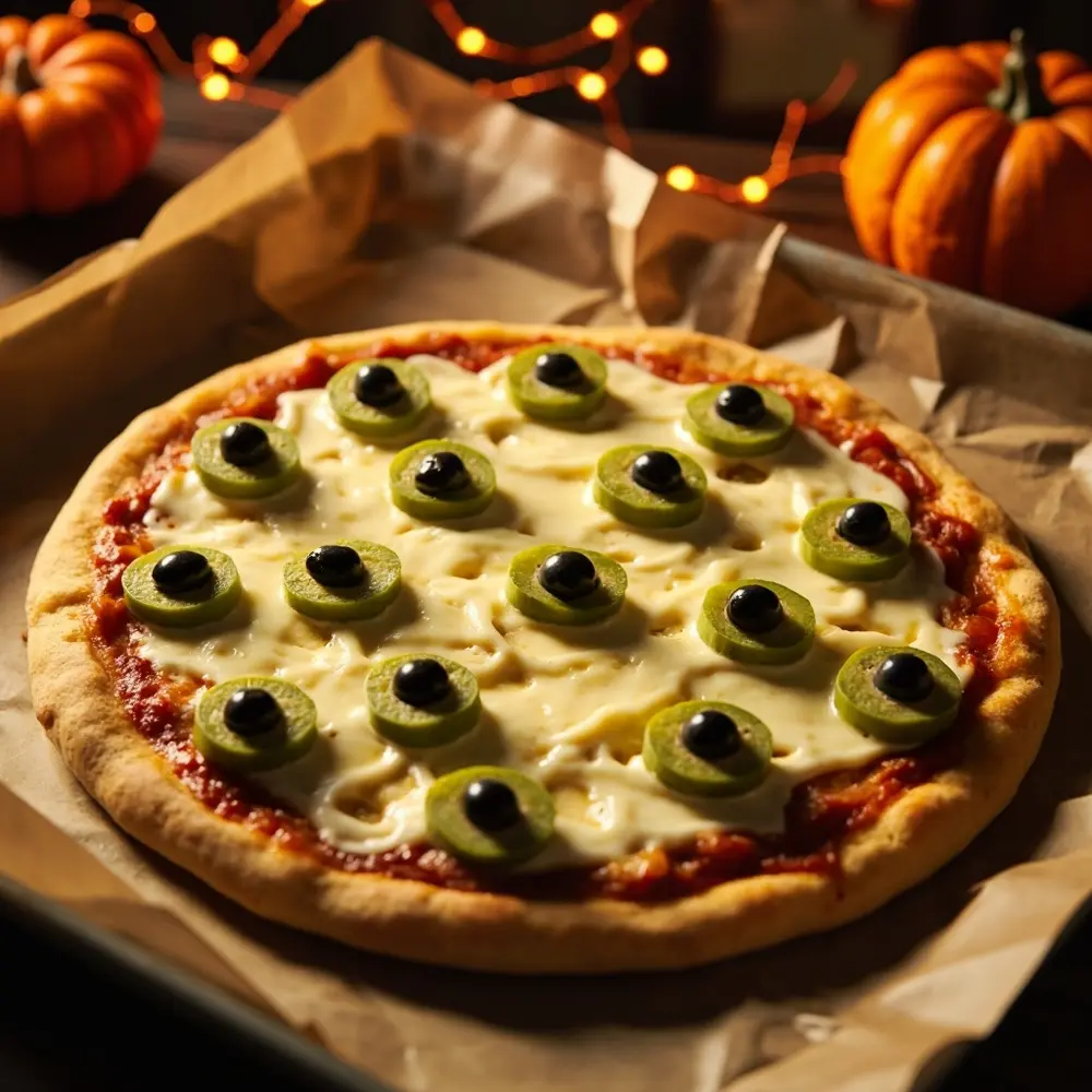 Recipe: How to Make Creepy Monster Eye Pizza 5 10 the staring sizes up entire top a surface eyes 8221 8220 varying covered h3 monster of with about pizza image shot now 5 8 from cheesy down