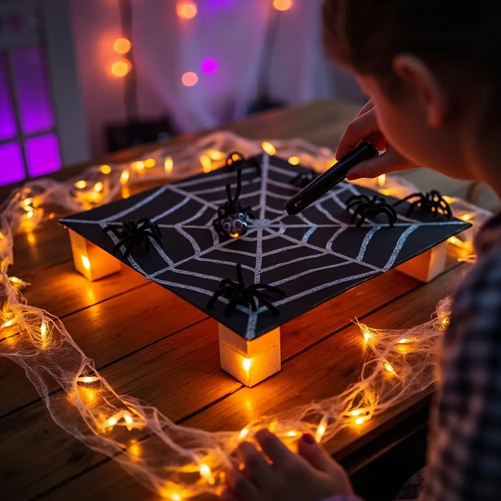 A Guide to Making a Magnetic Spooky Spider Web Game 5 Small several underneath the wide game blocks up visible holding set top one web across a magnetic wooden scattered angle on table and h3 propped to is of wand image hand finished shot are 5 move poster spiders black board cute