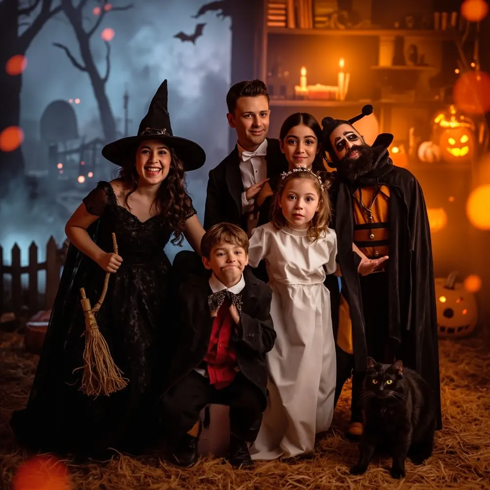 How to Plan and Host a Virtual Halloween Party on Zoom 5 Them view reacting cat witch they showing smiling vampire halloween zoom ghost screenshot costumes four virtual spooky all behind a fun and h3 of gallery in backgrounds with participants image are 5 call