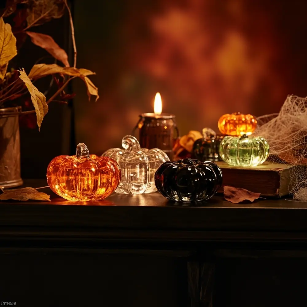 A Guide to Growing Your Own Crystal Pumpkins with Borax 6 While together small led view the beautiful effect full pumpkins some one dark out next magical flickering a candle zoomed wood displayed sits on grouped h3 crystal to of their mantelpiece image slightly finished 6 shot are decorative captures
