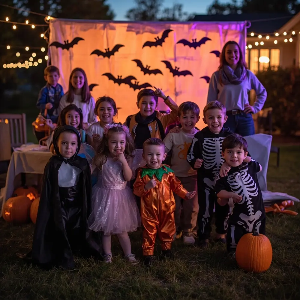 How to Create and Host a Backyard Costume Parade for the Neighborhood 6 10 together kids the smiling halloween backdrop group costumes background posing a h3 of in with about parents photo image 6 front strong joyful simple