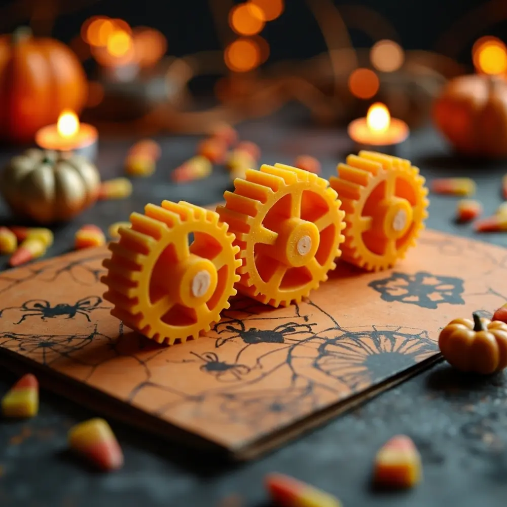 How to Build Working Gears Out of Candy Corn 5 Connected shown the line wider showing sizes gears turned mid demonstrating a rotation three and h3 train is of in image hand other shot 6 first two strong are different by action gear being