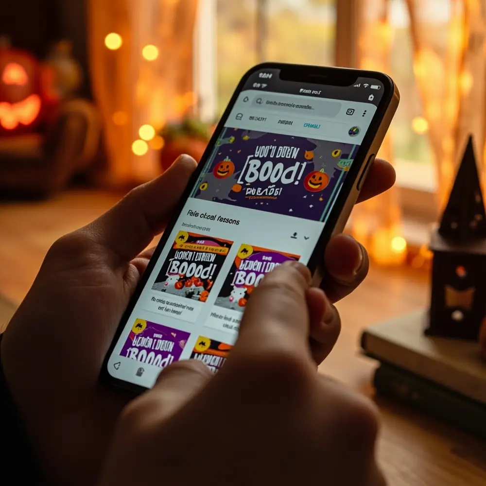 How to "Boo Your Neighbor" and Start a Community Tradition 7 Several for the options up visible holding d spooky a screen 8221 8220 close been ve and on h3 search of you smartphone with hand image shot 7 angled colorful displaying boo template 8217 printable