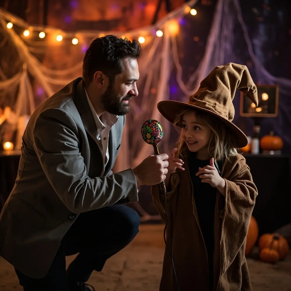 Your Guide to an At-Home Costume Fashion Show with DIY Runway 7 Thoughtful who playfully pose wizard up holding a child an h3 to is of adult as photo like image 7 hairbrush striking microphone makeshift dressed