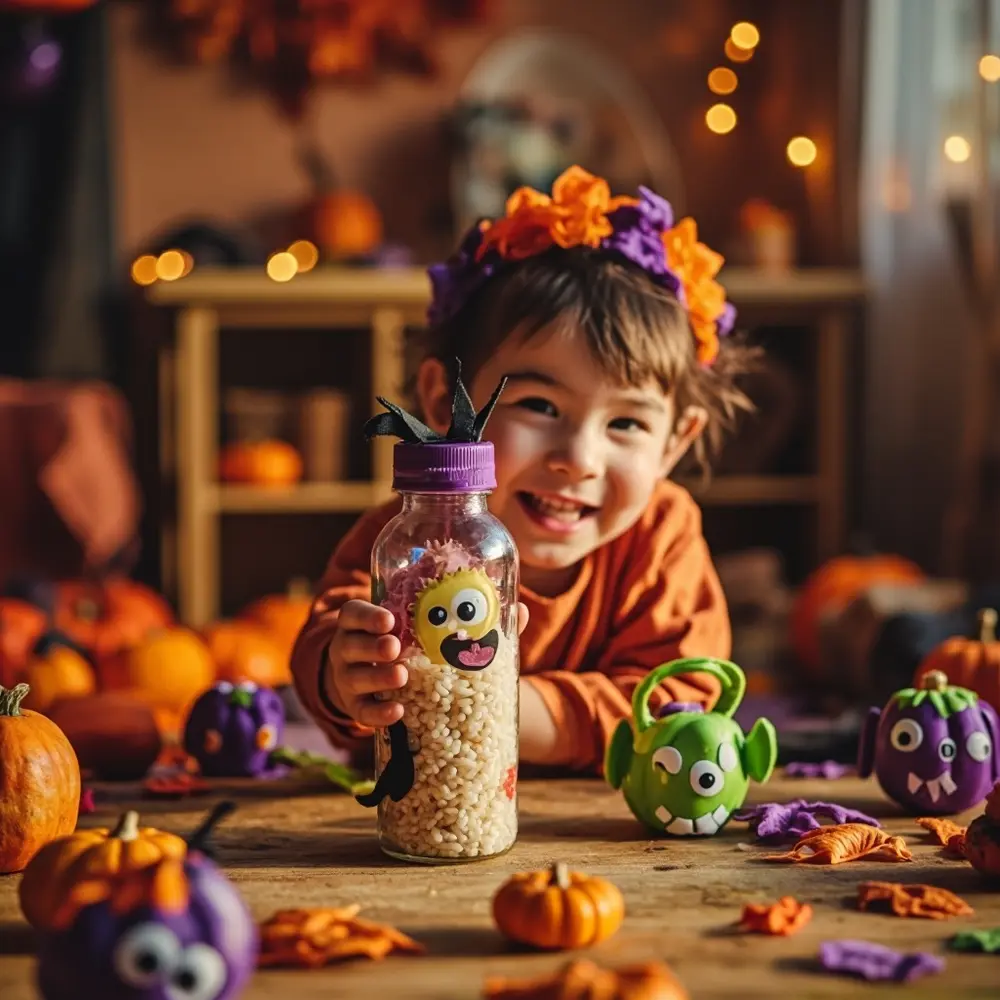 15 Spooktacular Sensory Halloween Activities for Hands-On Fun 8 Happily decorated li sound shaking visible nearby creating bottle a child soft monster with image other strong rice colorful 8 shakers filled