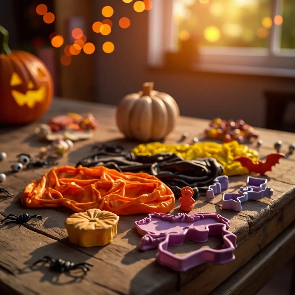 Gentle Spooks: 25 Safe and Fun Halloween Activities for Toddlers & Preschoolers 8 Cookie playdough strong li cutters orange and safe 8 black with vibrant accessories halloween image child