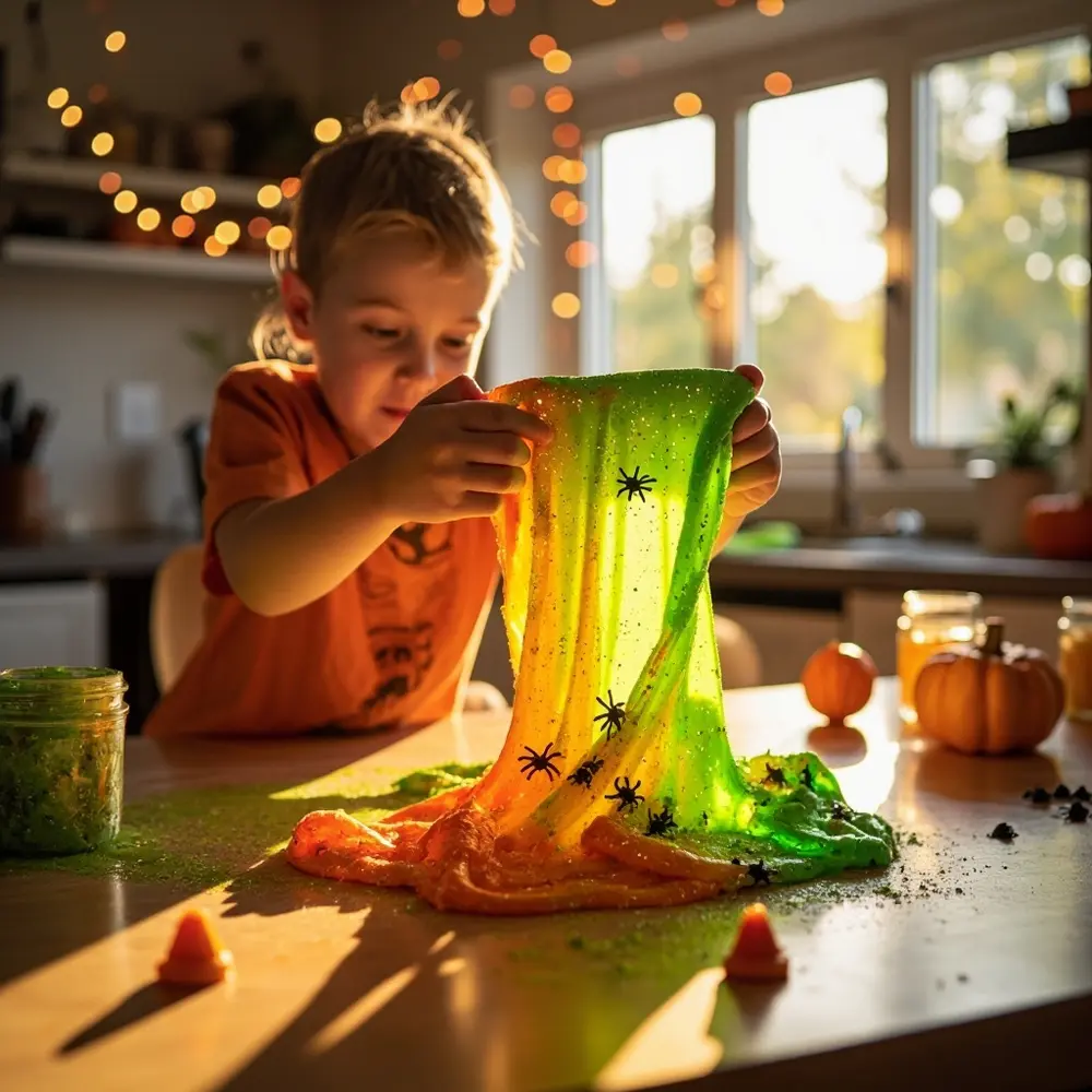 The 2025 Ultimate Guide: 60+ Fun & Creative Halloween Activities to Do at Home 6 8. Spooky Slime Making β¨