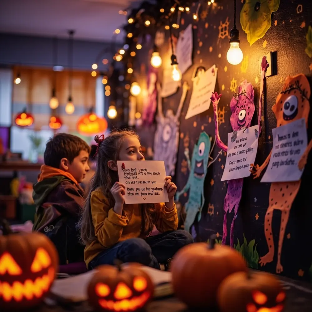 20 Creative and Educational Halloween Activities for the Classroom 9 Persuasive looking friendly setting signs up monsters holding a 8221 8220 various illustration h3 of in their with whimsical image classroom arguments 9