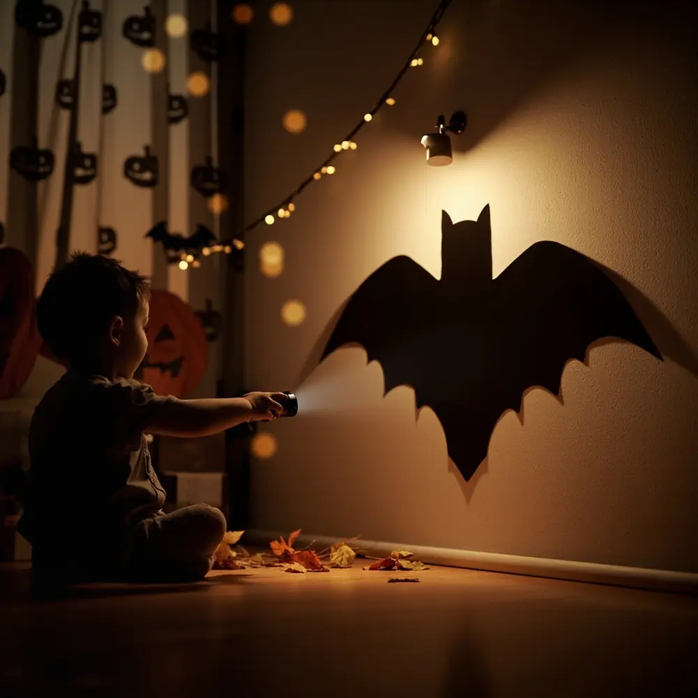 15 Spooktacular Sensory Halloween Activities for Hands-On Fun 9 Bat li the large nearby holding crisp out creating shadow beam a paper on cut of wall hand image strong 9 from flashlight