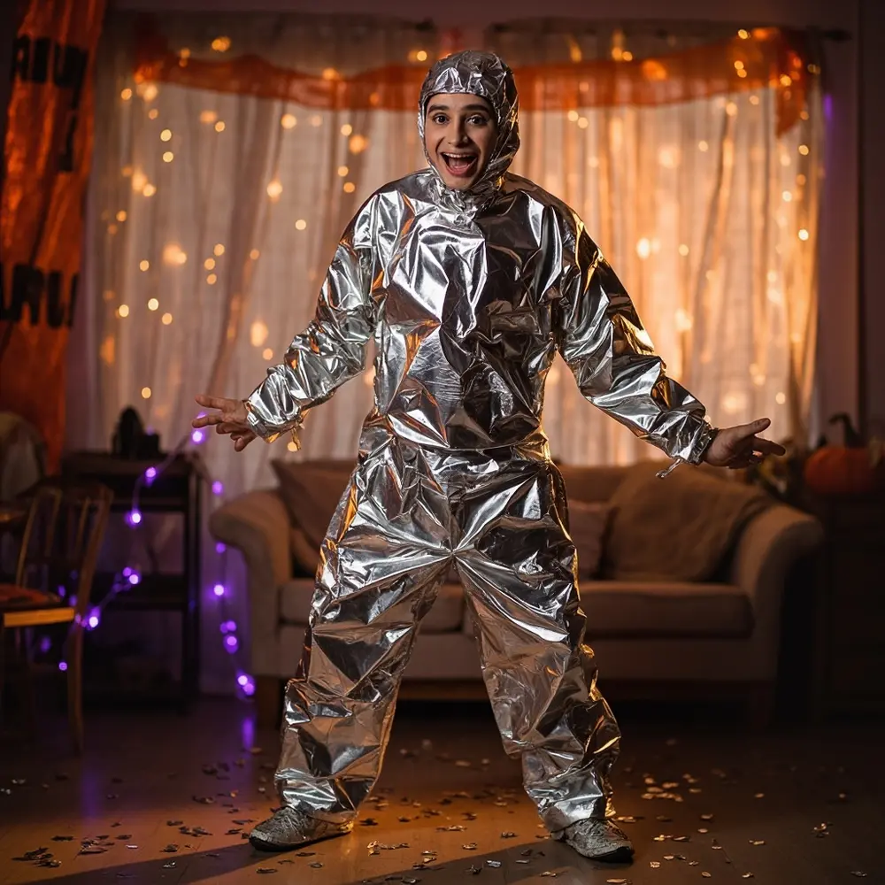 Your Guide to Hosting a Hilarious Mummy Wrapping Race 9 For the shiny head hilarious aluminum variation posing a 8221 8220 toe h3 to of alien in foil photo like image robot strong 9 wrapped person cocooning