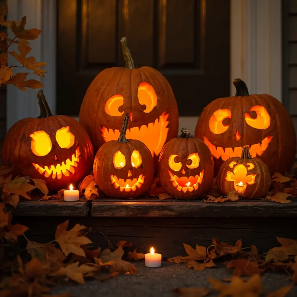 Don’t just carve one! Create a whole family of jack-o’-lanterns with different expressions, inspired by the old Irish myth of “Stingy Jack.” [1]