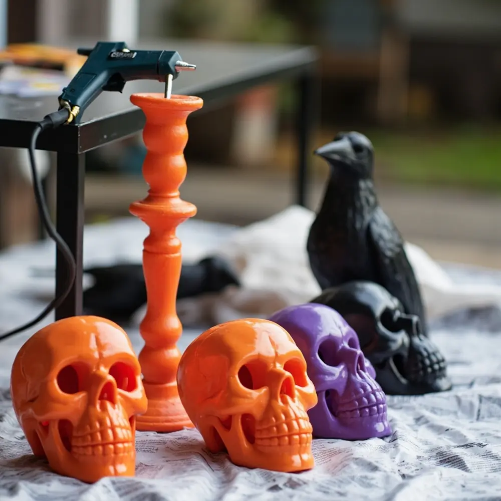 - How to Create a Chic Halloween Centerpiece on a Dollar Store Budget 1 Preparation setup