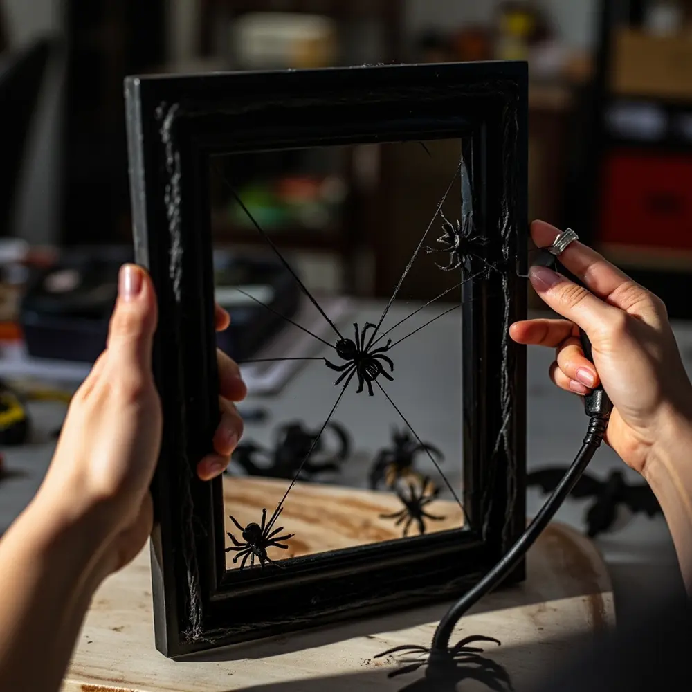 - How to Transform 5 Common Dollar Store Items into Amazing Decor 8 Project 5 – Create a Sinister Spider Web Frame