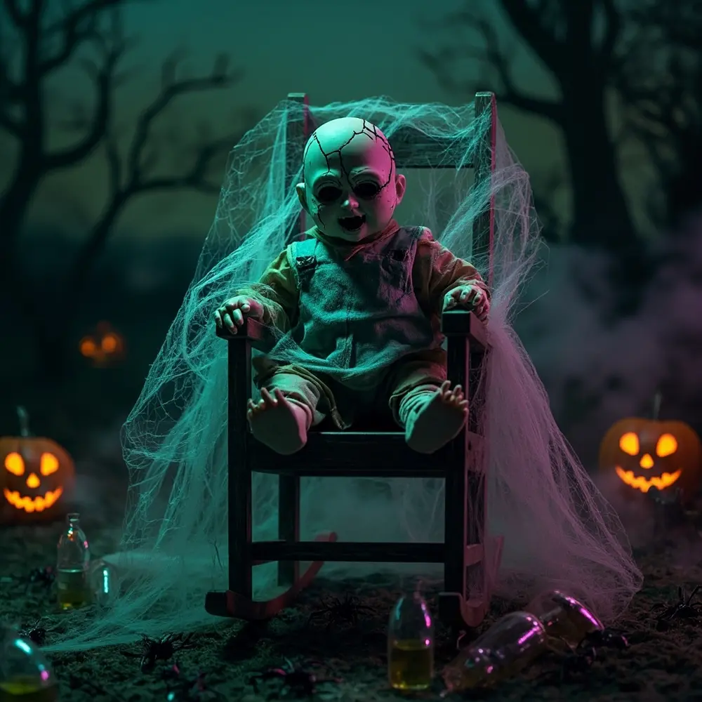 The Decorator's Arsenal: 25 Must-Have Halloween Props for 2025 8 Rocking “Creepy Doll”