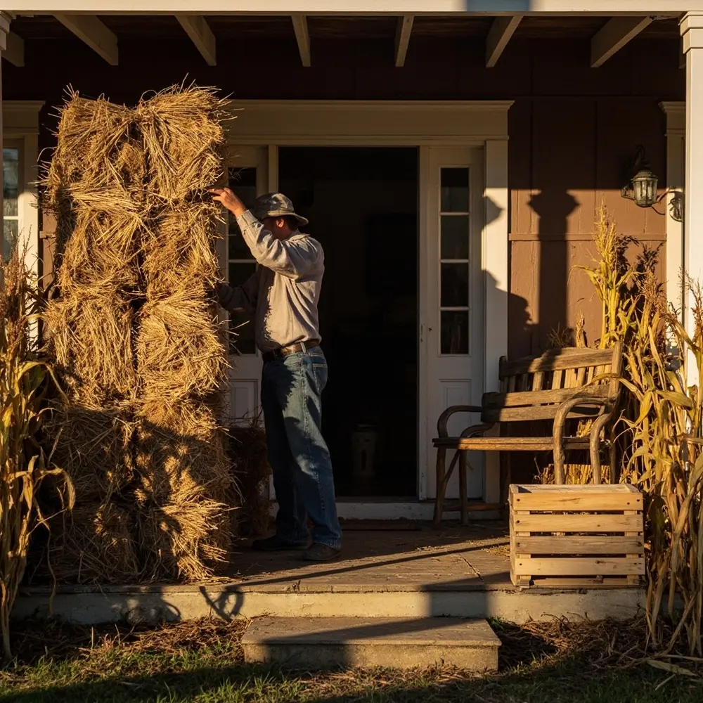 - How to Style a Farmhouse Halloween Porch with Cozy, Rustic Charm 3 Step 1 – Build Your Foundation with Anchor Pieces