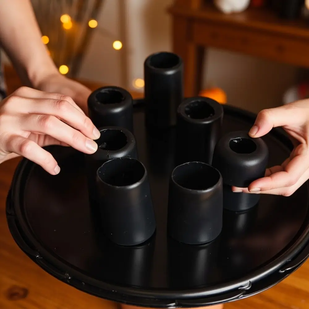- How to Create a Chic Halloween Centerpiece on a Dollar Store Budget 3 Step 2 – Building Your Foundation and Height