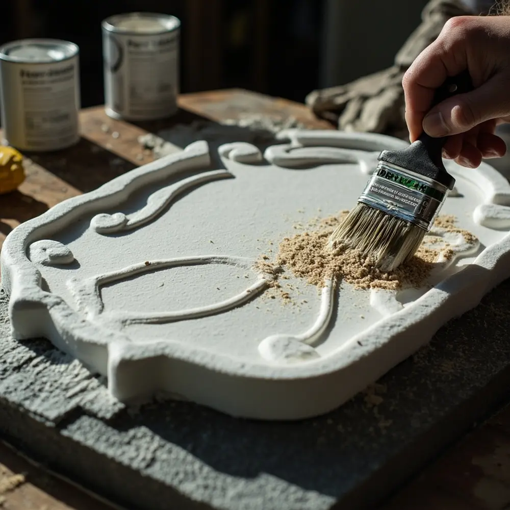 How to Make Realistic DIY Tombstones & Cemetery Pillars from Foam 6 Step 4: Seal and Add Stone Texture