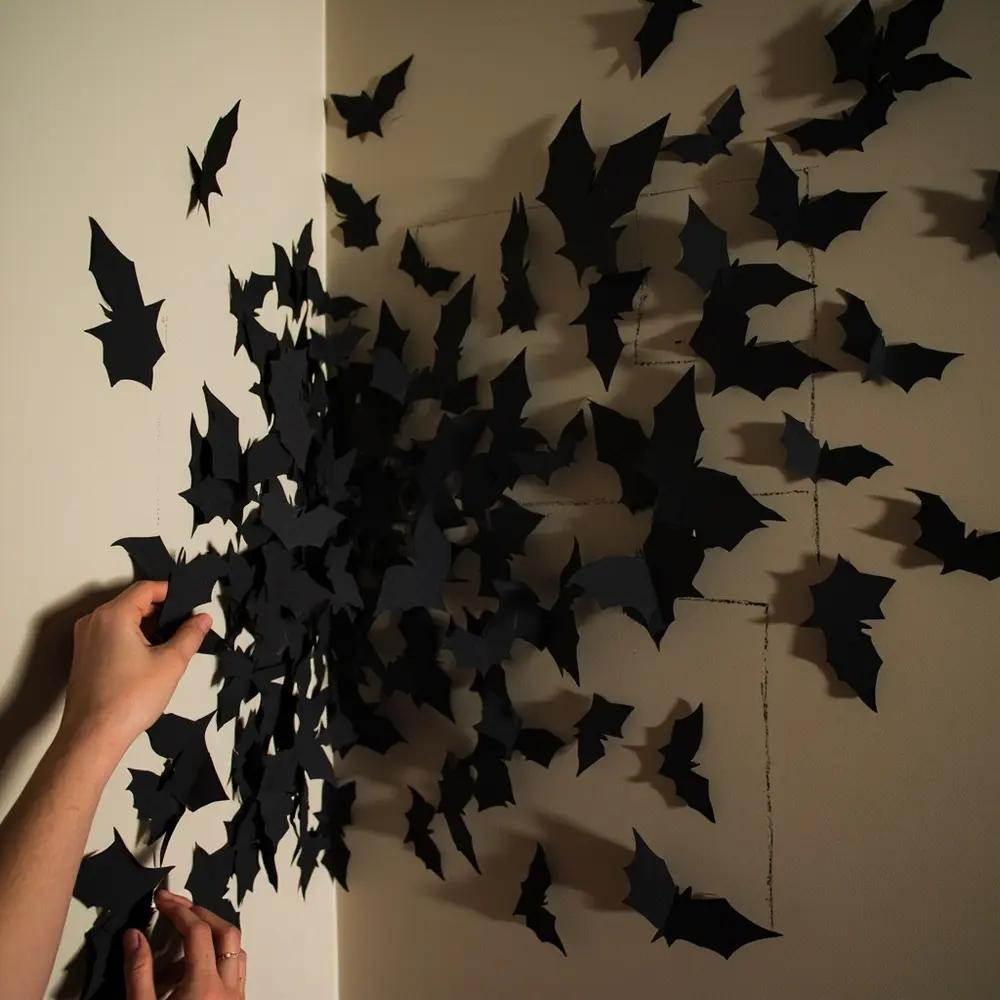 - How to Create a Spooky Bat Swarm Wall Display 6 Step 5 – Fill in the Swarm and Create Clusters