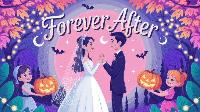 Moody gothic romance Halloween wedding table settings, florals, and autumn cakes