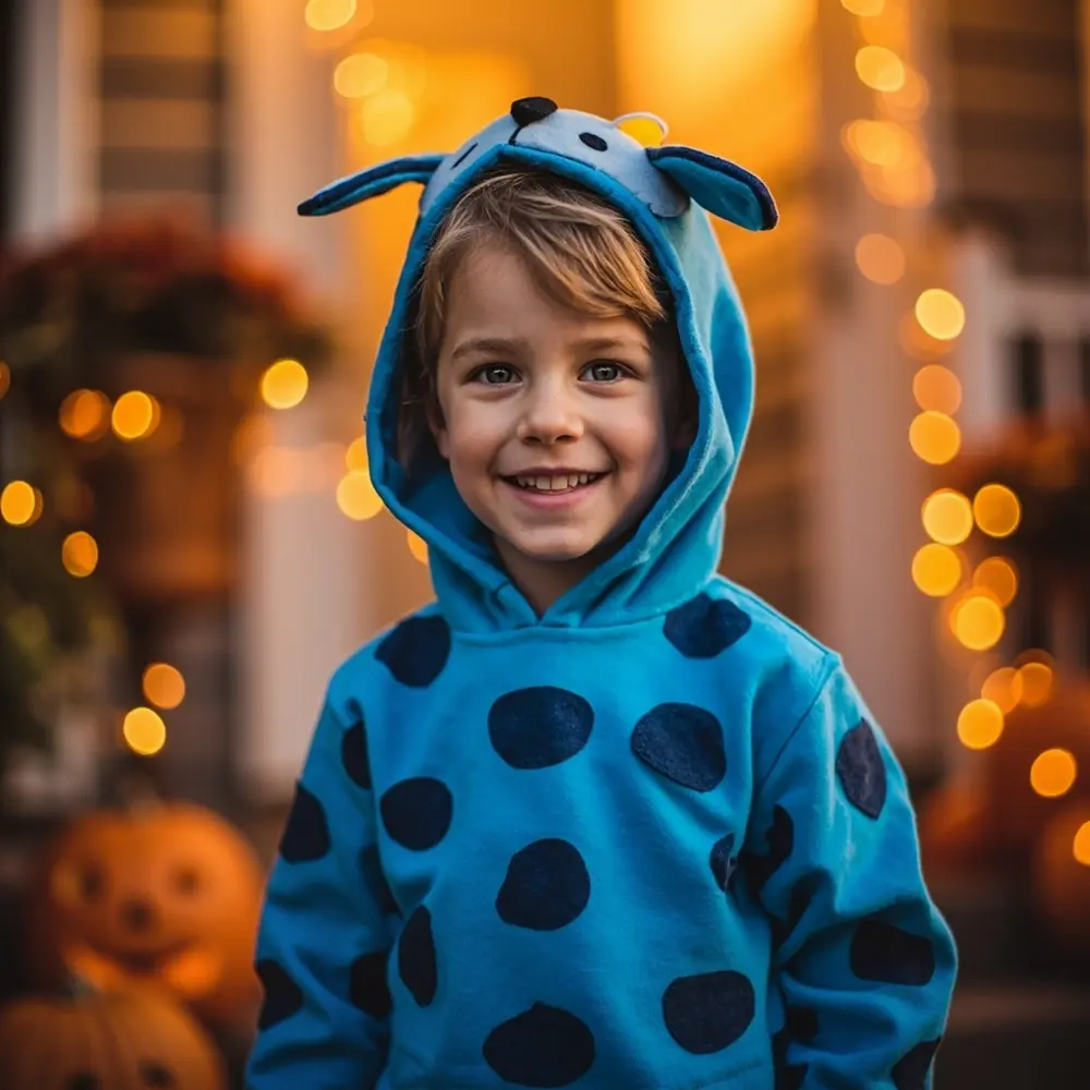 Instruction dressed showing bluey smiling off a of diy p the fun and costume child as active image bright placement 1 photo