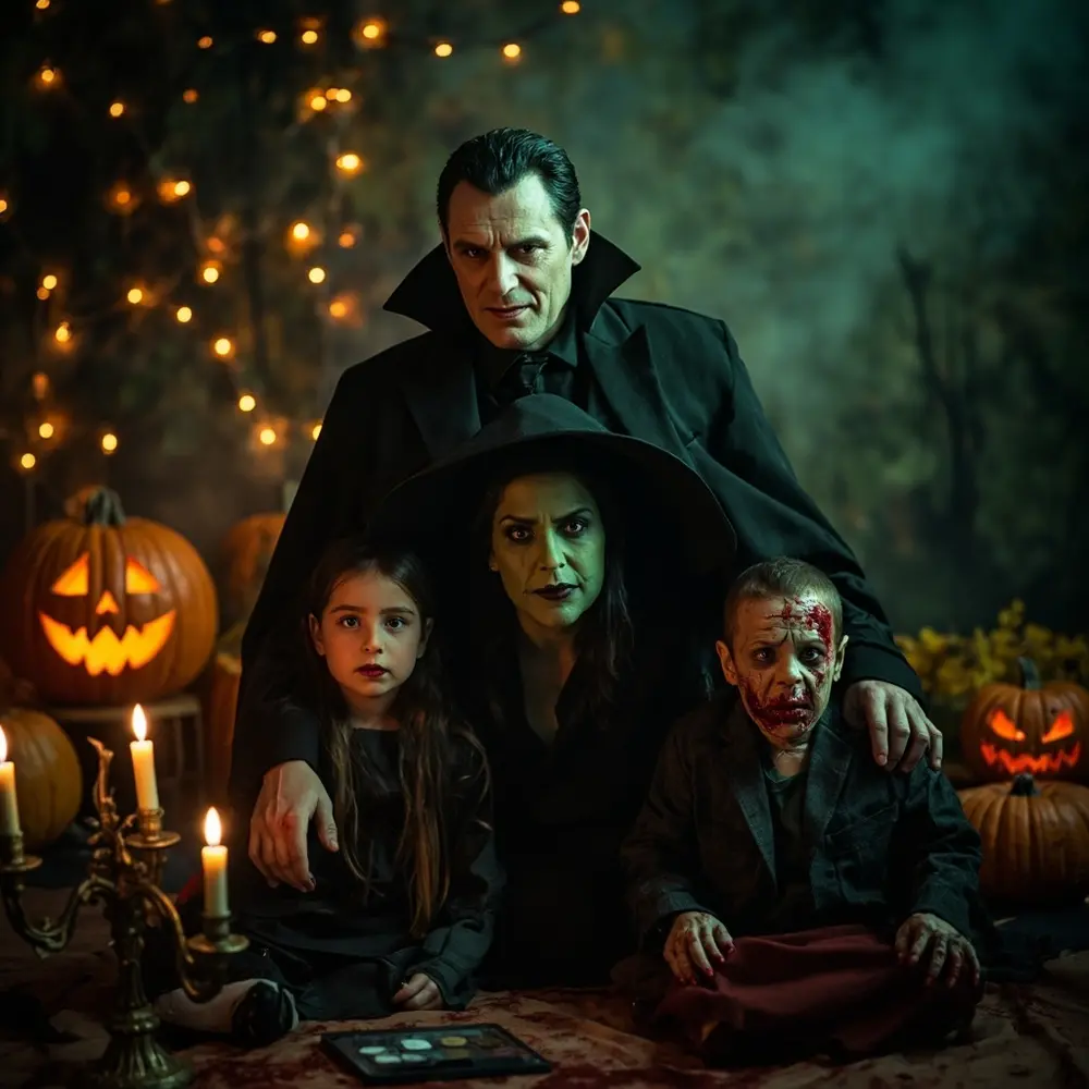 7 Easy Family & Group Halloween Makeup Themes (That Look Amazing Together!) 1 Instruction witch classic with g family cohesive e a of monsters p featuring complexity group and varying vampire image placement makeup zombie 1 photo