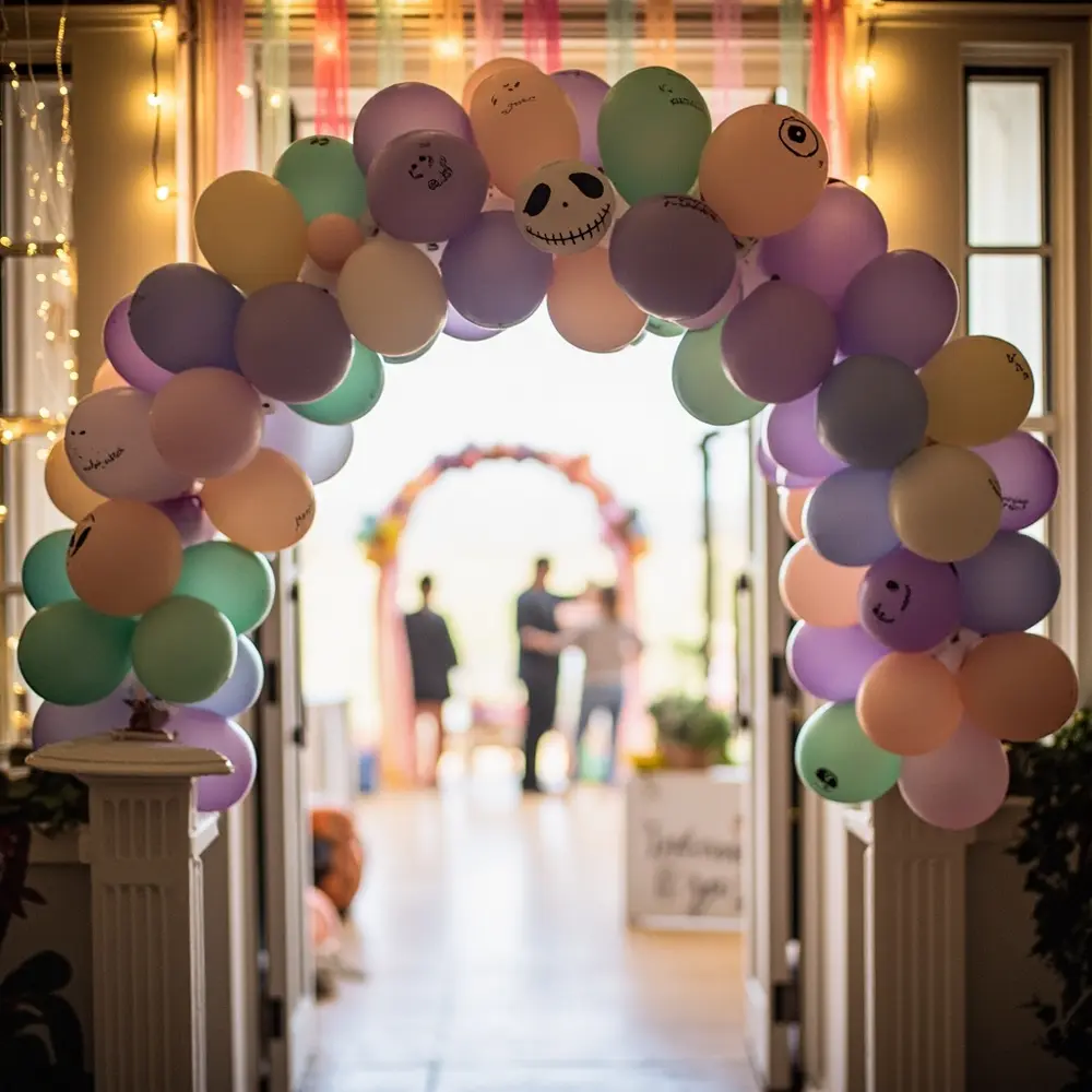 10 Kid-Friendly Nightmare Before Christmas Party Ideas for a Spooktacular Birthday 1 Sally h2 pastel jack balloon 038 1 arch
