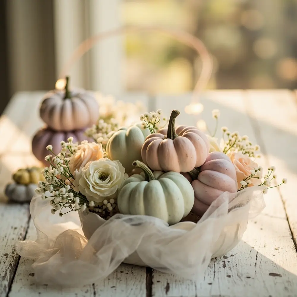 18 Cute Halloween Wedding Ideas (That Are 100% Not Scary for Kids!) 1 Collection white instruction blush delicate with a of p small arranged shades some pumpkins in flowers mint image placement pastel 1 lavender painted