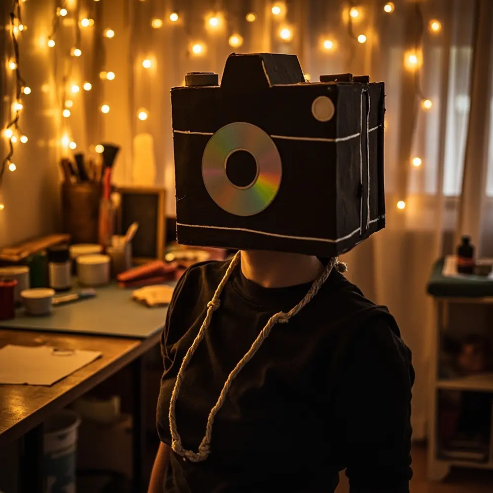 10 Trendy Cardboard Box Costumes: Last-Minute DIY Ideas for Halloween 1 From made placement a box instruction cardboard costume detailed camera person p 1 wearing retro image style