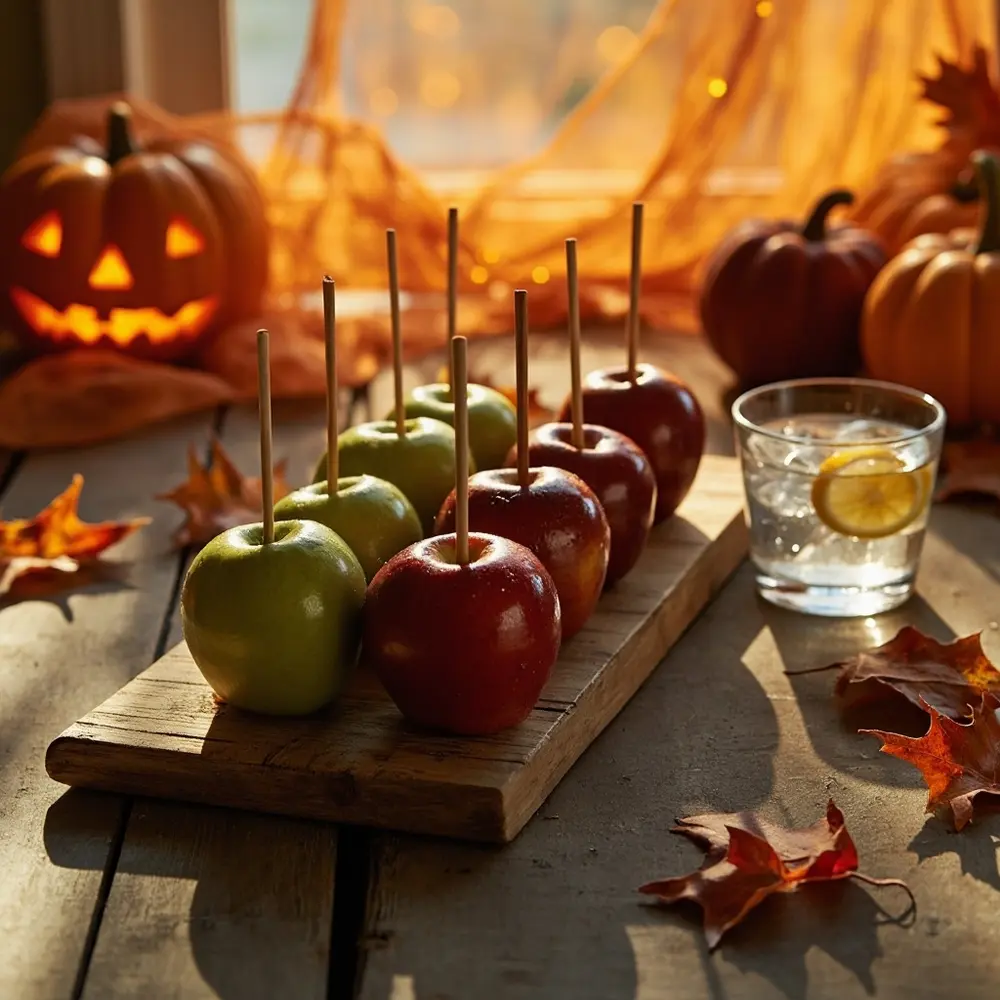 The Ultimate Guide to Setting Up a Personalized Caramel Apple Station 1 Water with apples a of stick p small tray nearby em and inserted image washed perfectly lemon bowl 1