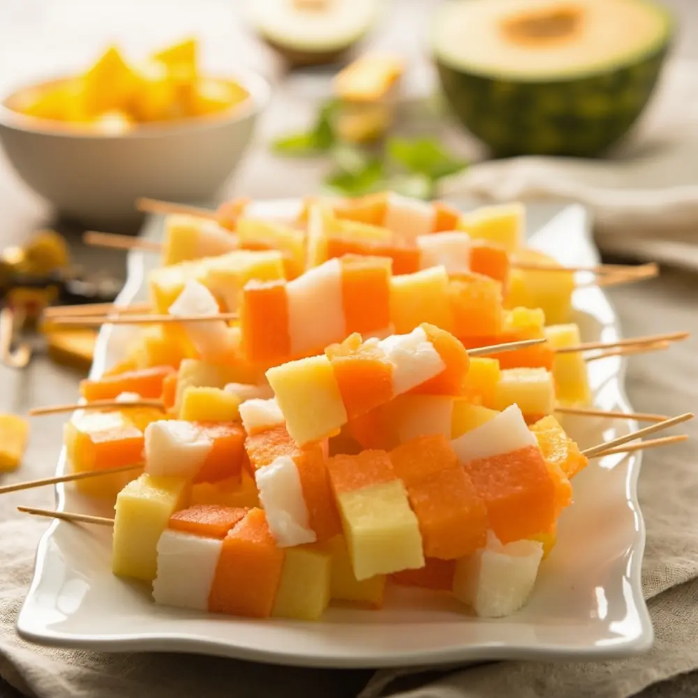 15 Adorably Spooky & Easy DIY Halloween Treats for Your Next Party 10 Skewers fruit 10 corn h2 candy