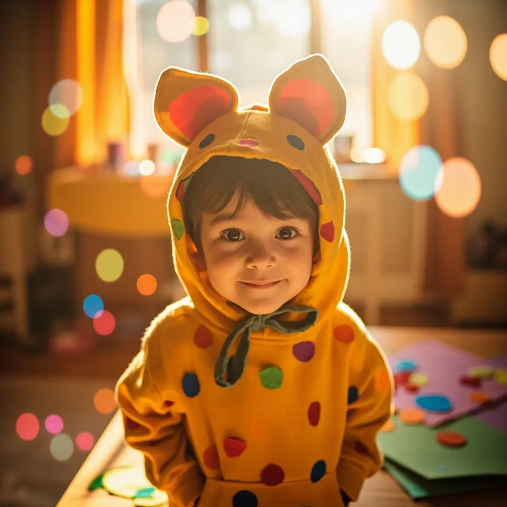 Accessory instruction dressed felt perhaps with 10 a indy of p small simple scarf an child as image placement photo