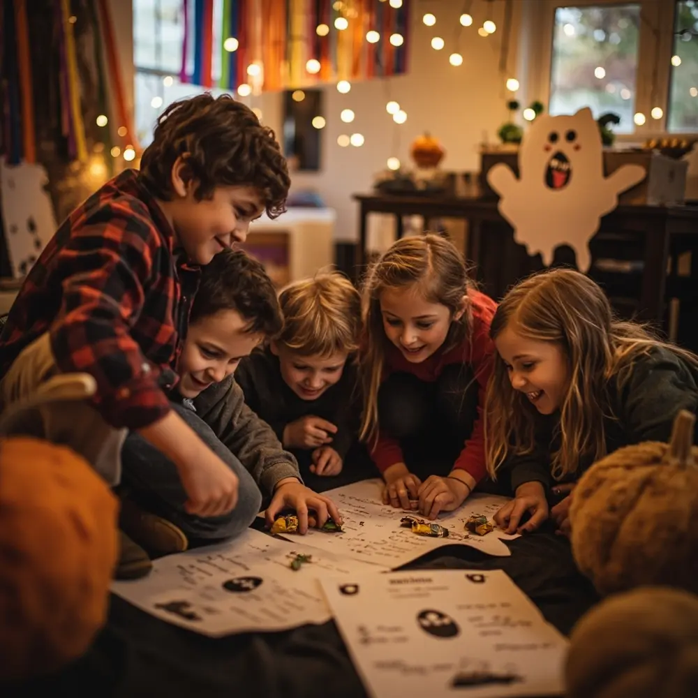 15 Fun & Spooky Halloween Birthday Party Ideas for Kids 10 For kids 10 excitedly searching hidden a party treasures in p clues or image setting