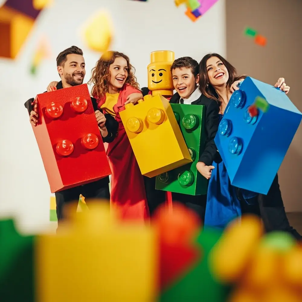 20 Unforgettable Family Halloween Costume Ideas (For 3, 4, or 5!) 10 Lego family placement 10 a head instruction mask dressed colorful as p bricks perhaps with image