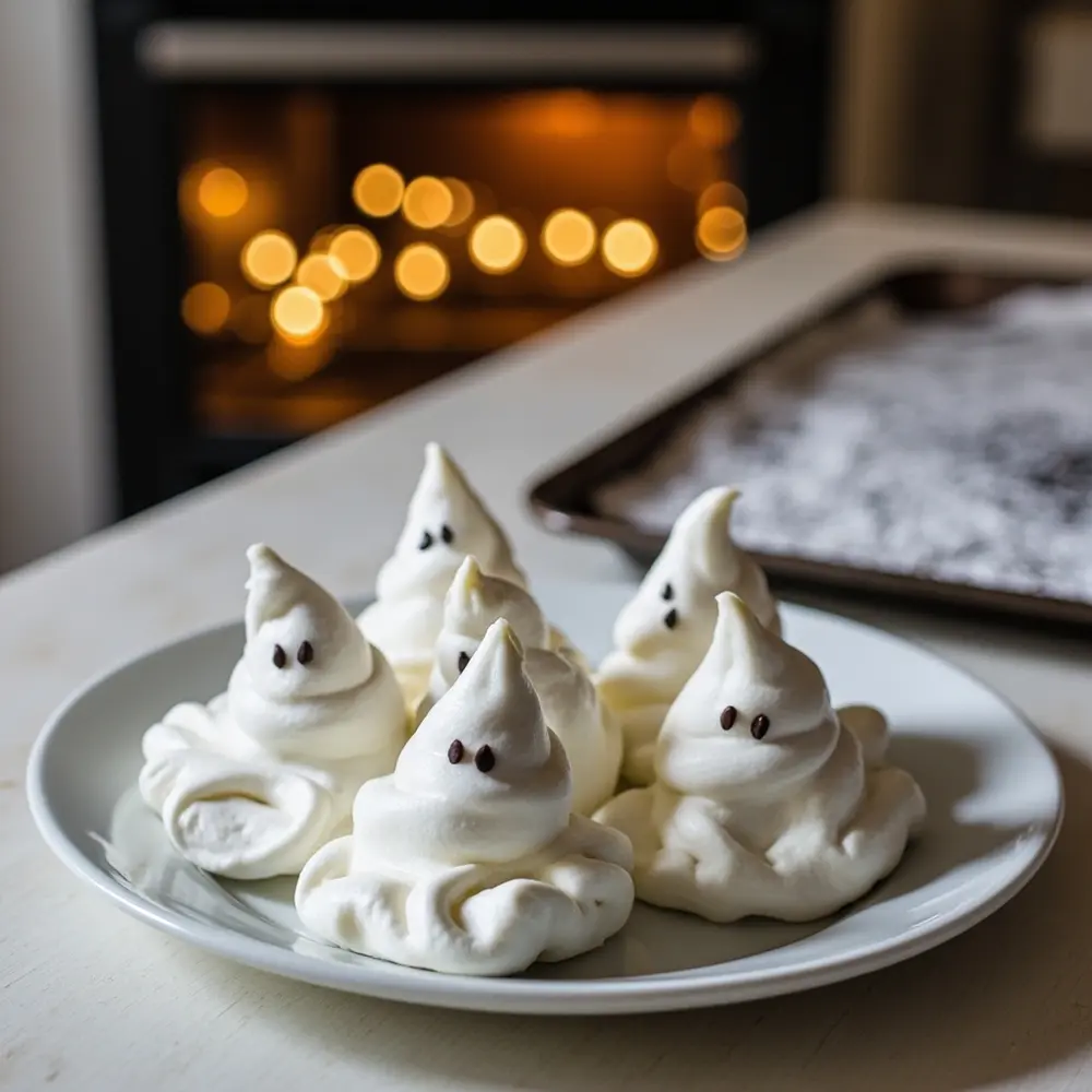 25 Spooktacular Halloween Treats: Easy, Healthy & Allergy-Friendly Fun for Everyone 10 White eyes instruction meringue with on 10 a of background p chocolate group chip cookies image placement adorable ghostly standing