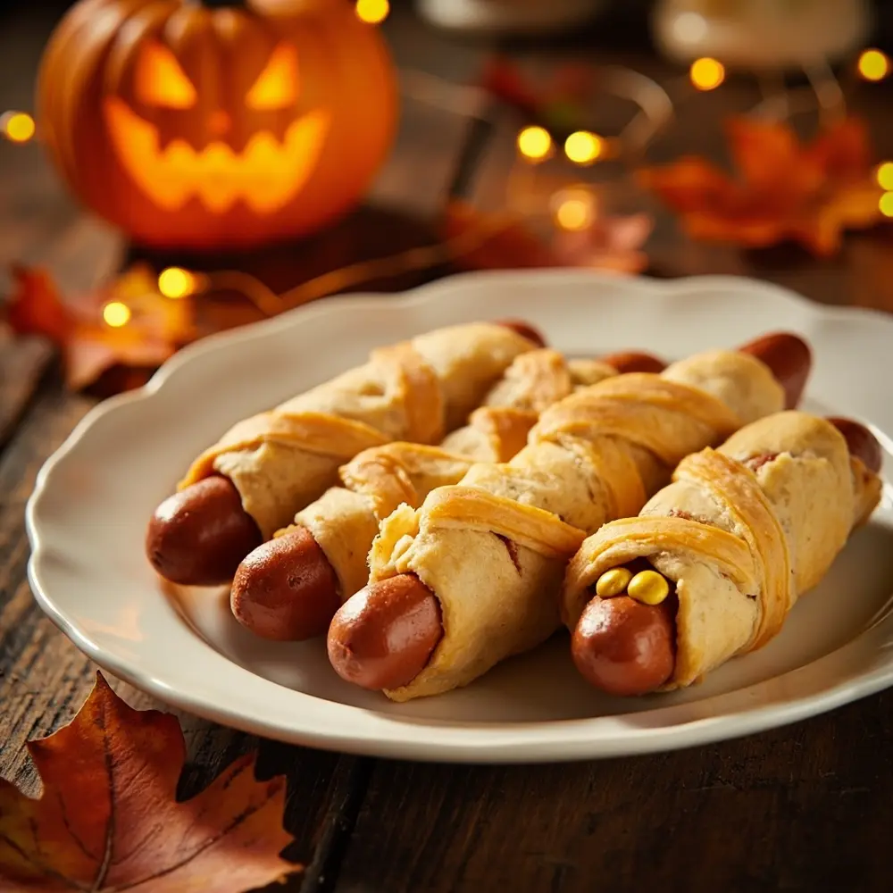Wickedly Delicious: Easy Halloween Baking Ideas for Spooky & Sweet Treats 10 Eyes 8221 finished 8220 be with 10 a of p mummy em served image their ready hot to plate dogs