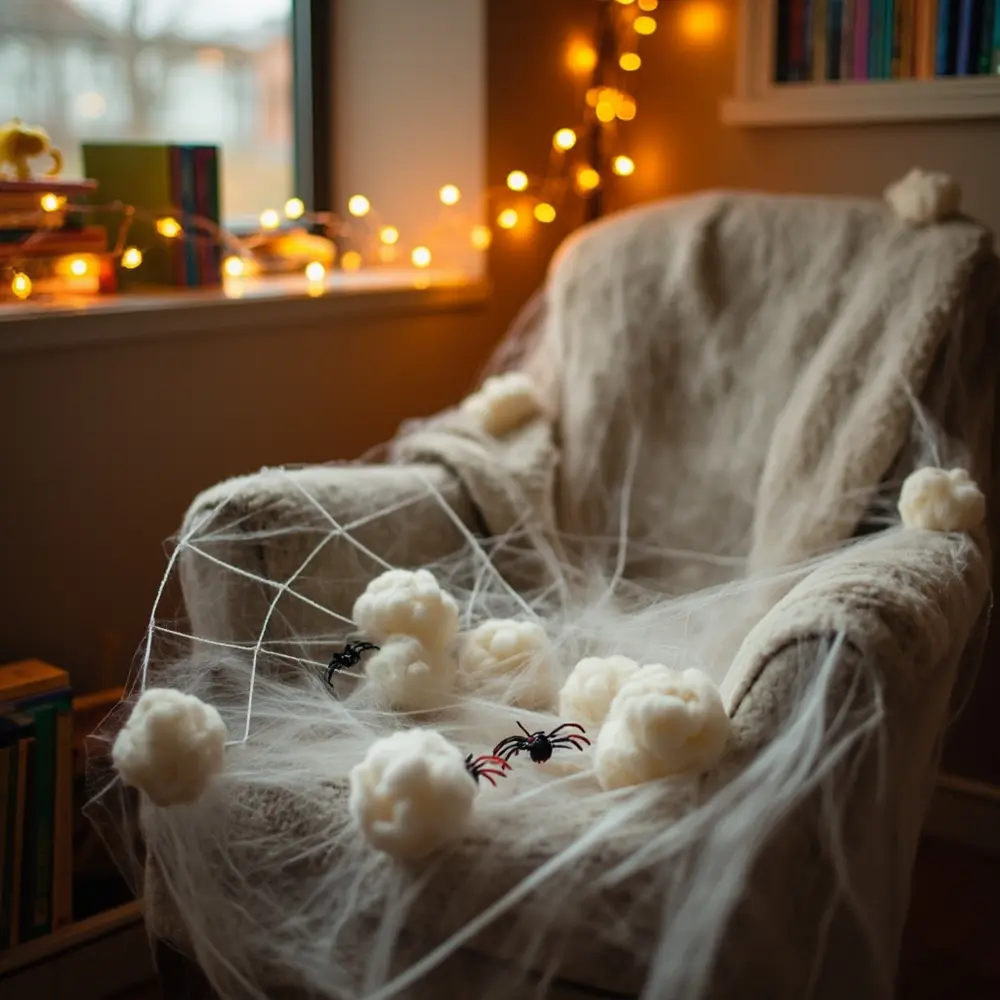 20 Delightfully Non-Scary Halloween Birthday Ideas for Kids 10 Spiders ball 10 cute h2 spiderwebs cotton
