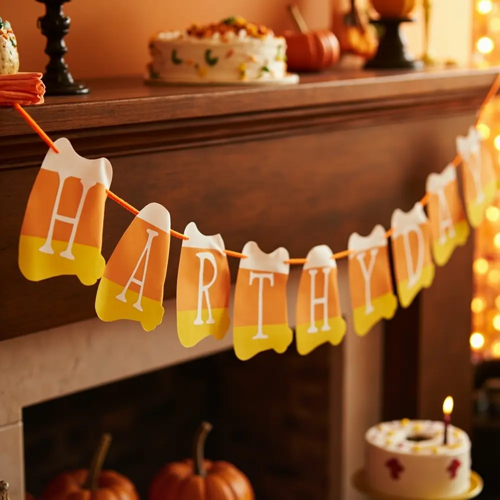 15 Spooktacular & Budget-Friendly Halloween Birthday Decorations (Thrifty Hacks for a Frightfully Fun Party!) 11 11 corn h2 diy candy banner
