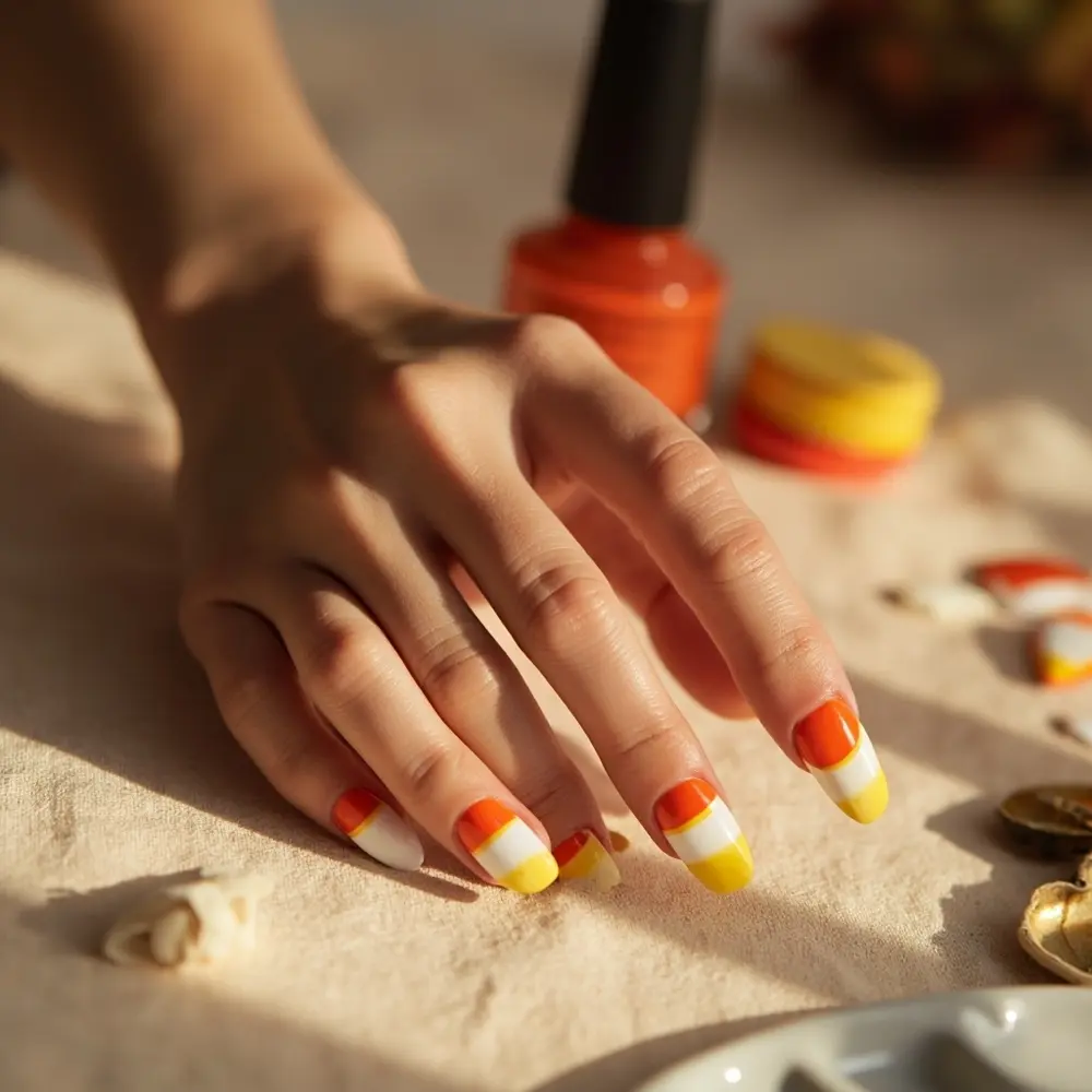 19 Insanely Cute Halloween Nail Designs Kids & Moms Will Adore (Kawaii, Pastel & Retro Fun!) 11 Cute 11 ombre gradient corn h2 candy