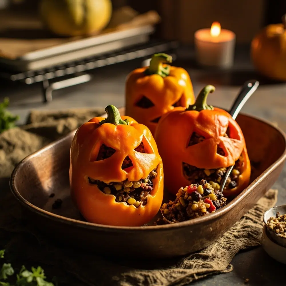 12 Spooktacular & Healthy Halloween Treats Your Kids Will Love 11 Bell 11 o 8217 lanterns stuffed pepper h2 jack