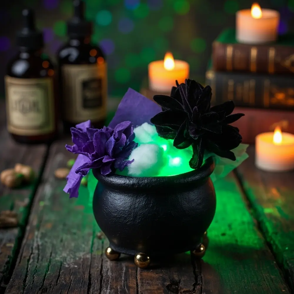 12 Easy Homemade Halloween Wedding Centerpiece Ideas That Look So Chic 11 Mini 11 brew h2 cauldrons witchy