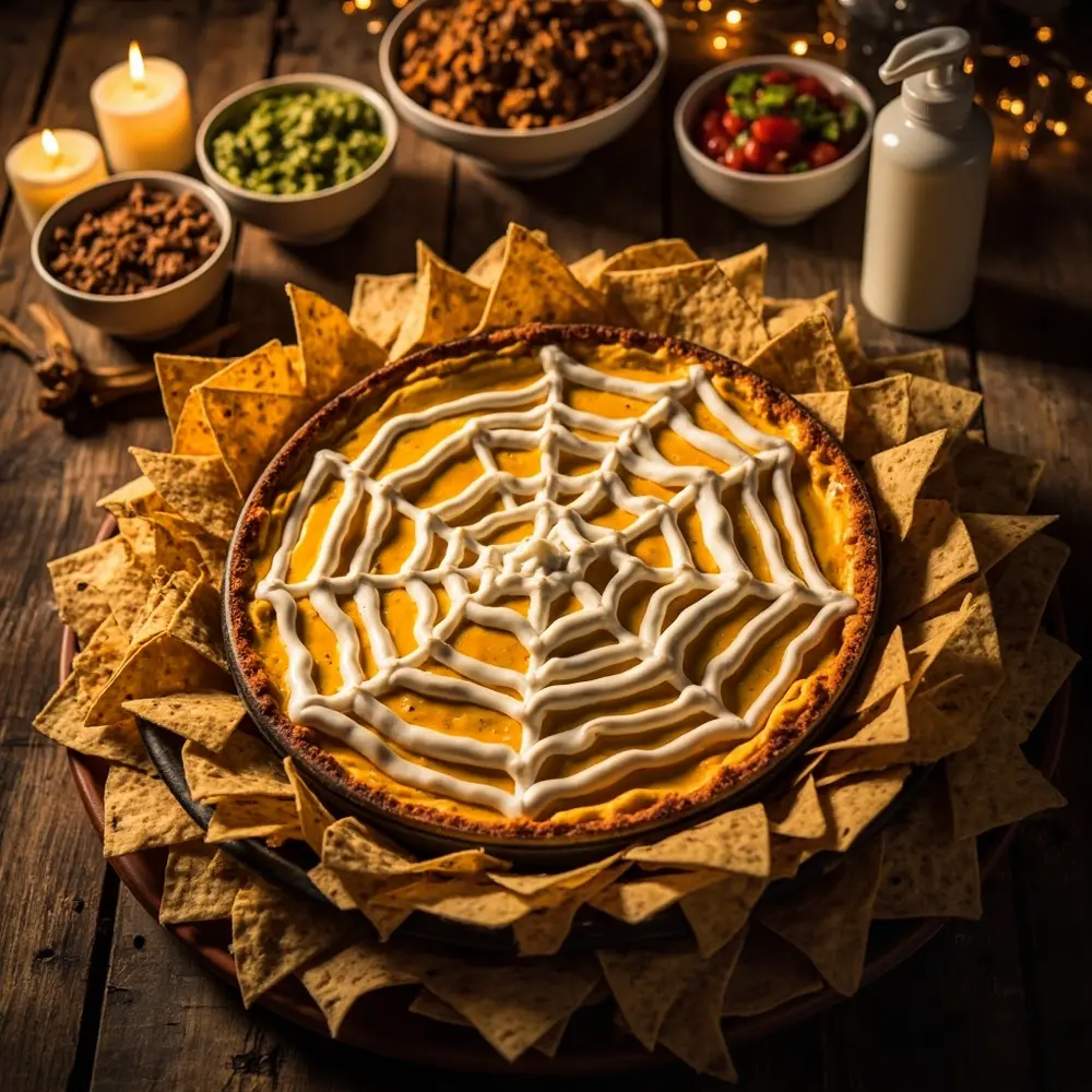 25 Spooktacular Halloween Treats: Easy, Healthy & Allergy-Friendly Fun for Everyone 11 11 nacho h2 easy 038 spiderweb savory dip