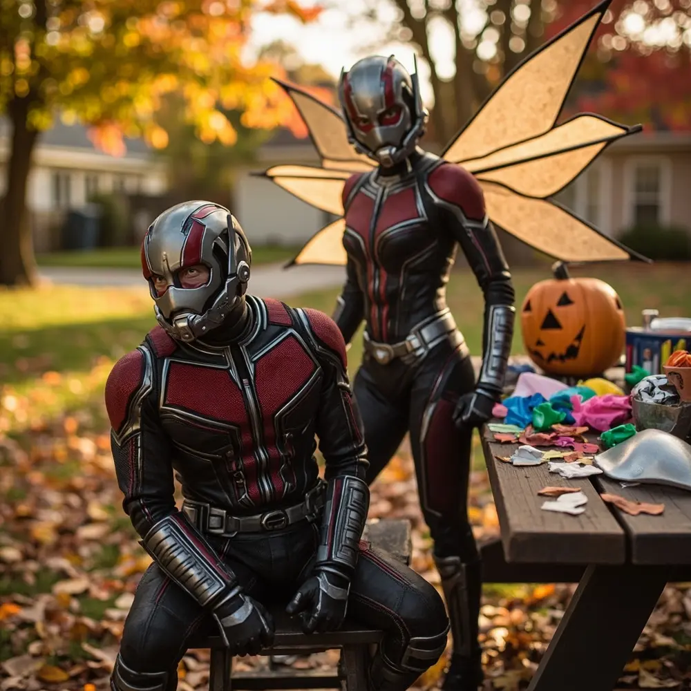 Unleash Your Inner Hero: 14 Epic Superhero Costume Ideas for the Whole Family (DIY & Store-Bought!) 11 Instruction dressed parent man perhaps with 11 a p the and wasp child as ant image placement playful perspective trick