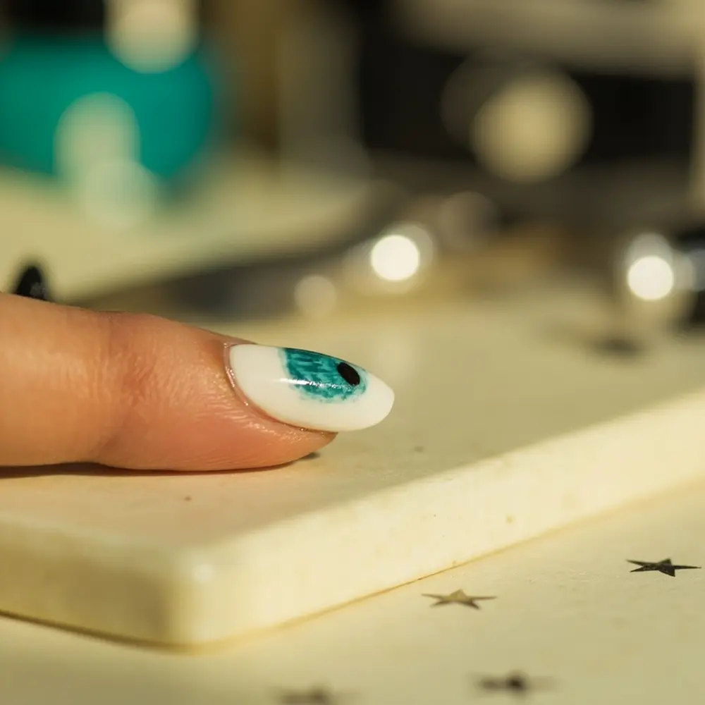 19 Minimalist Halloween Nails for a Modern & Chic Look 11 Eye 11 spooky h2 dot