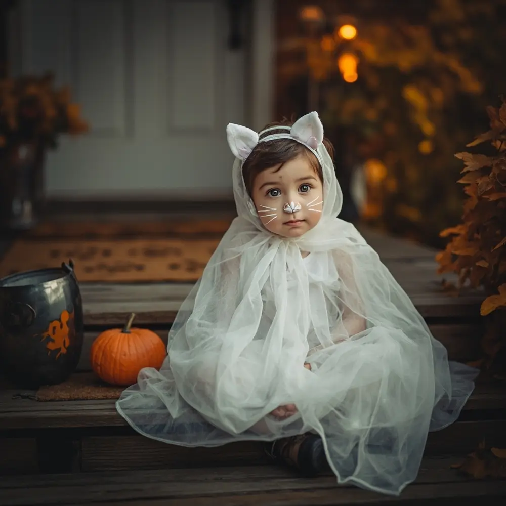 12 Spooky & Sweet Ghost Costume Ideas for Kids (Beyond the Basic Sheet!) 12 White eyes dressed with looking g like e 12 a cat animal p slightly ghost cute and child as image spooky ghostly
