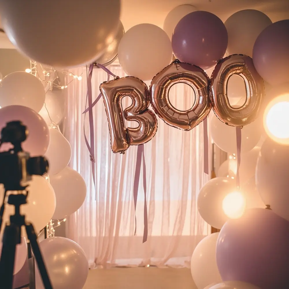 21 Cute Spooky Wedding Ideas That Are More Sweet Than Scary 12 White 8221 8220 instruction booth g e 12 a balloons boo p or the gold silver in at color image large placement entrance rose pastel elegant photo