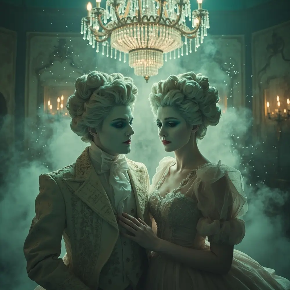 15 Enchanting Halloween Wedding Costume Ideas for Spooky Couples 12 Marie 12 royalty h2 ghostly 038 antoinette louis xvi spectral
