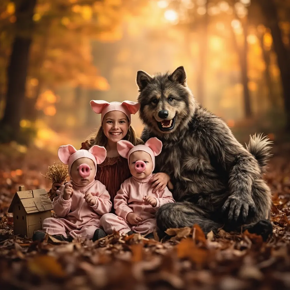 20 Unforgettable Family Halloween Costume Ideas (For 3, 4, or 5!) 12 Instruction big pigs with family 12 a of wolf bad p the and one members as four image placement three