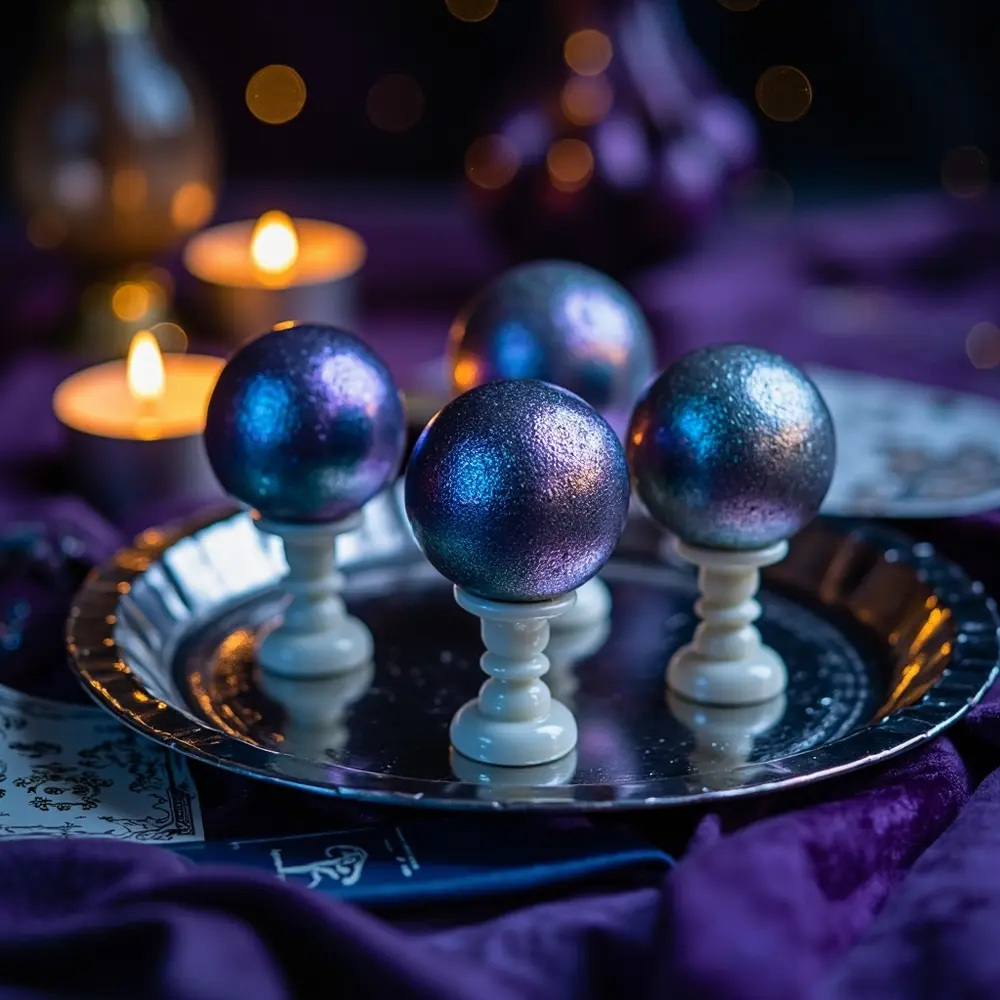 15 Elegant Spooky Dessert Bar Ideas for a Frightfully Sweet Wedding 12 12 ball crystal h2 pops cake